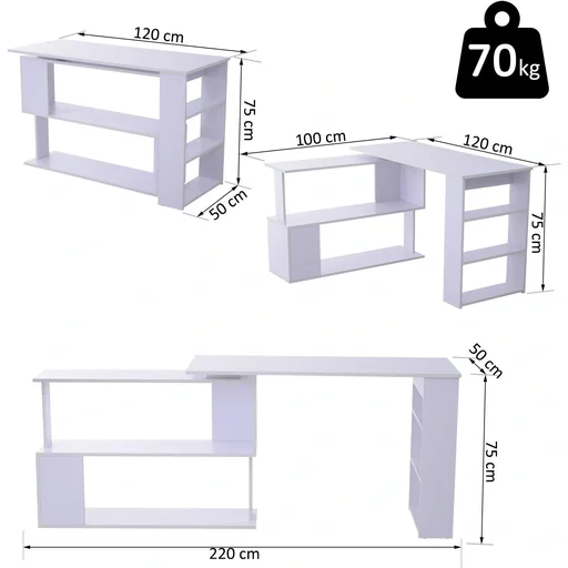 "Computer desk with shelf image"