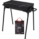 BBQ charcoal grill on legs - 88cm - Grill area 60x29 cm - Black including protective cover