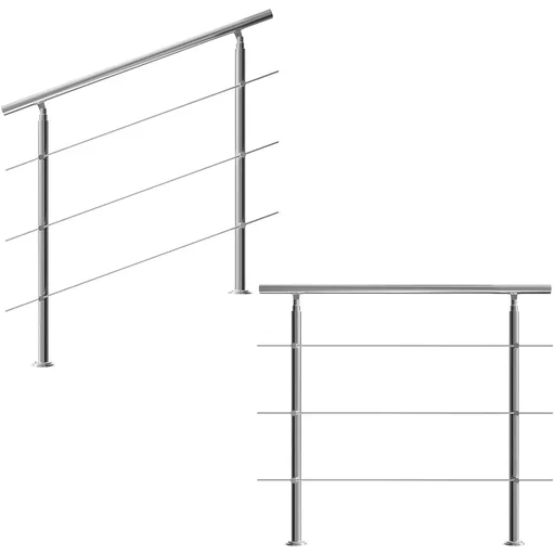 "Railing - stainless steel - 120 cm - 3 struts image"