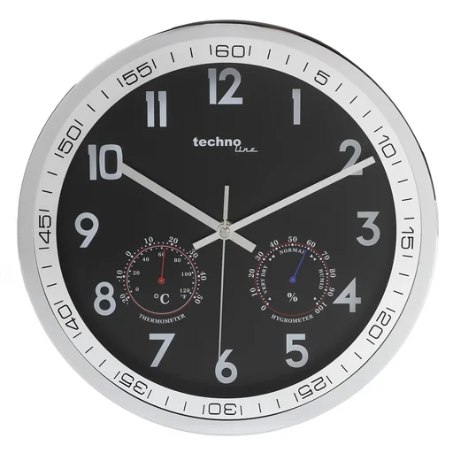 "Wall clock WT 7981 with temperature and humidity display image"