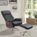 Relaxing chair with stool TV chair Upholstered chair 360° rotatable 135° tiltable Chesterfield