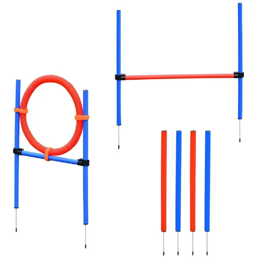 "Dog Agility Slalom Exercise Jumping Ring Training Tire Hurdle Set image"