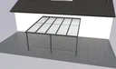 Patio roof Premium, anthracite, 5100 x 5060 mm - Polycarbonate multi-wall sheets 16 mm, white striped