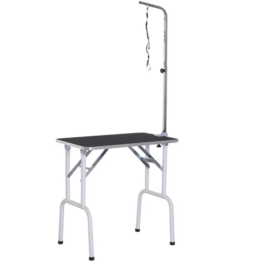 "Grooming table foldable pet care table shearing table care table for dogs cats metal black 81 x 48 x 80 cm image"