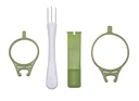 Pickle jar butler with pick, lime green