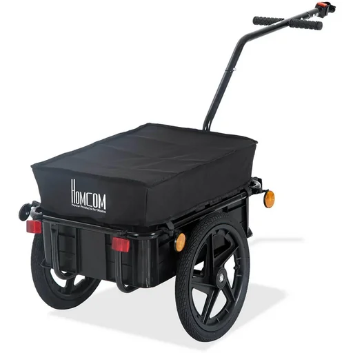"Bicycle trailer cargo trailer for bicycle 40 kg load capacity transport trailer handcart steel Oxford fabric black 1 image"