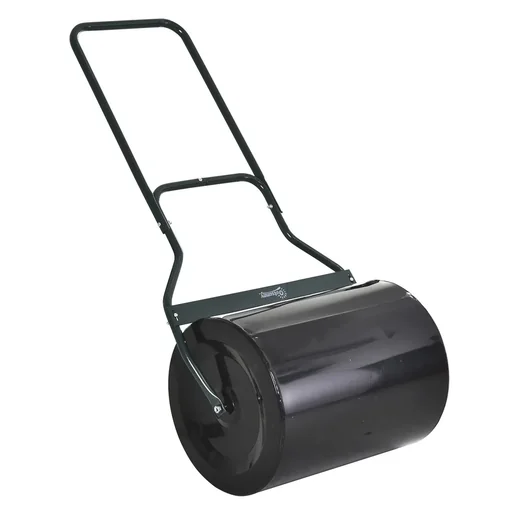 "Lawn roller with U-handle black/green image"