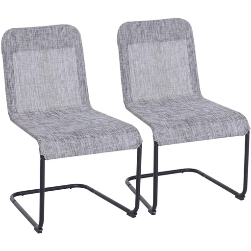 "Set of 2 balcony chairs, garden chairs, cantilever chairs, weatherproof, grey, 61 x 51 x 86 cm image"