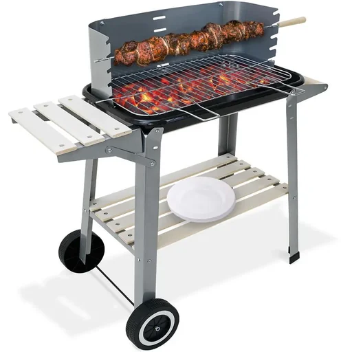 "BBQ Grill - With wheels and worktop - 55x35cm image"
