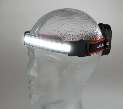 "COB LED band headlamp with 3-way light mode, 200 lumens image"