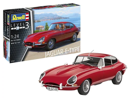 "Jaguar E-Type (Coupe) model kit in 1/24 scale - 142 parts image"