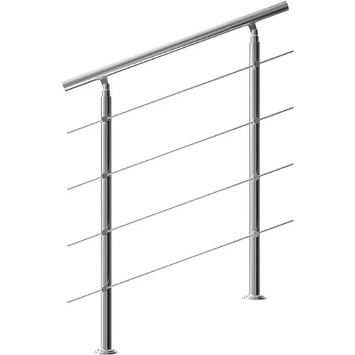 "Stainless steel handrail - 3.3ft - 4 stringers image"