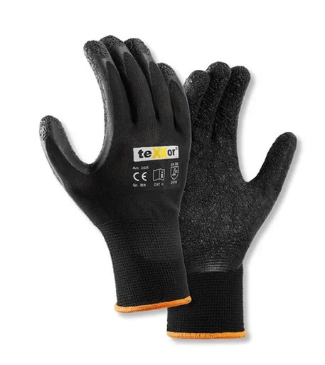 "Polyester knitted gloves LATEX black/black size 10 image"
