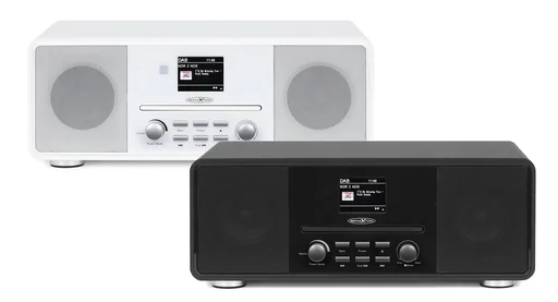 "Design DAB+/FM radio with Bluetooth, CD, Aux-In and encoding in black image"