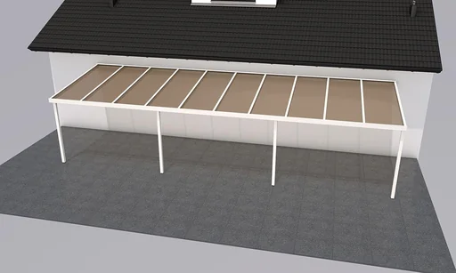 "Patio roof Premium, white, 10140 x 3060 mm - Acrylic multi-wall sheets 16 mm, bronze image"