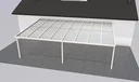 Patio roof Premium, white, 8125 x 5060 mm - Polycarbonate multi-wall sheets 16 mm, clear