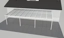 Patio roof Premium, white, 9135 x 4060 mm - Polycarbonate multi-wall sheets 16 mm, clear