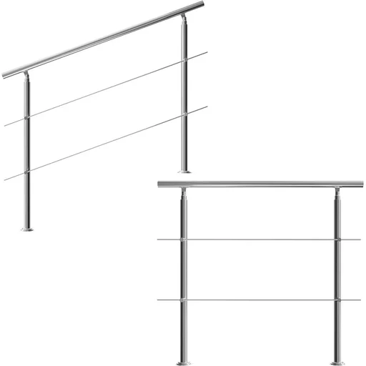 "Railing - stainless steel - 150 cm - 2 struts image"
