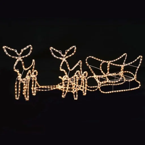 "Christmas lights 2 reindeer and sleigh 300x24x47 cm image"