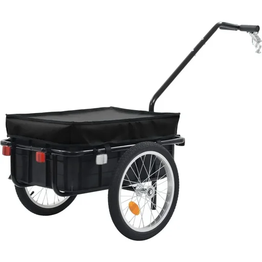 "Bicycle trailer 155x61x83 cm steel black image"