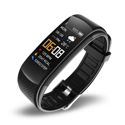 "Fitness bracelet with heart rate monitor and blood pressure sensor image"