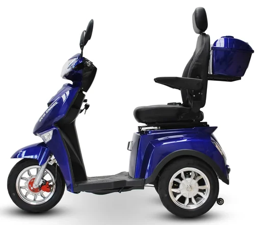 "Electric vehicle blue - removable Li-Io battery 20 Ah - 25 km/h - 1000 Watt senior mobility scooter image"