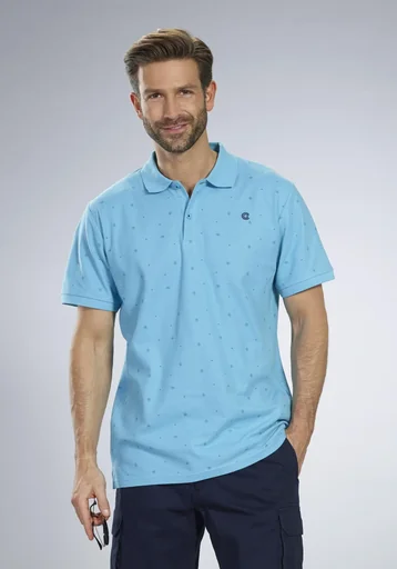 "Printed polo shirt, color apua, size XL image"