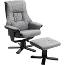 Recliner chair with footstool, TV chair, upholstered chair, recliner sofa, 360° rotatable, 135° tiltable, grey, 78 x 82.5 x 109 cm