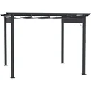 Pergola with adjustable awning aluminum gray+black 3 x 3 m