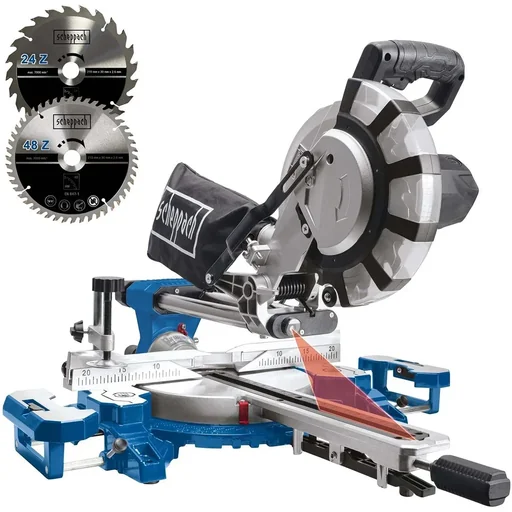 "Mitre and sliding saw HM216SPX - 2000W | 210mm | Laser | 2 blades image"