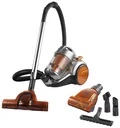 Pet Star cyclone vacuum cleaner with 6-piece jumbo nozzle set, including pet hair nozzle, 700 watts, silver/orange