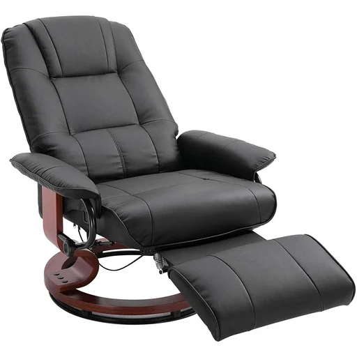 "Relaxing chair with round wooden base image"