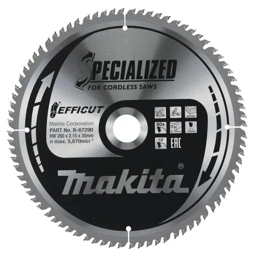 "EFFICUT saw blade 260x30x80Z image"