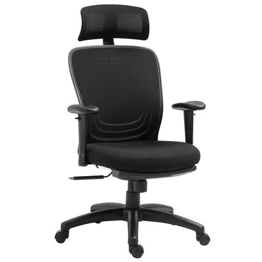 "Office chair, desk chair, computer chair, PC chair, home office chair with rocker function, headrest, footrest, height adjustable image"