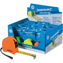 Colorful ergonomic tape measure, display box 18 pieces, 8 x 25 mm