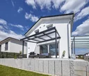 Patio roof Premium, anthracite, 4102 x 3060 mm - Polycarbonate multi-wall sheets 16 mm, bronze