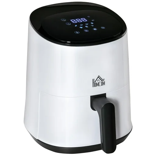 "Hot air fryer 2.5 L 1300W with 7 menu baskets with non-stick coating steel white + black 33.9 x 24.9 x 29.9 cm image"