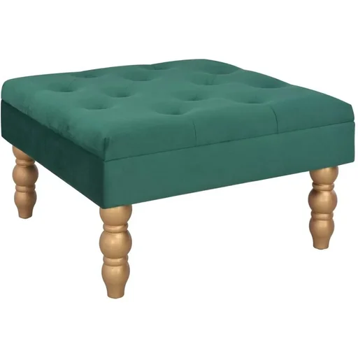 "Stool 60x60x36 cm velvet dark green image"