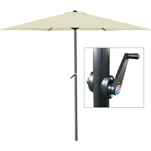 "Aluminium parasol - Ø 300cm - with beige garland image"