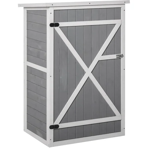"Garden shed tool shed with shelves tool shed storage shed for garden fir black+grey+white 75 x image"