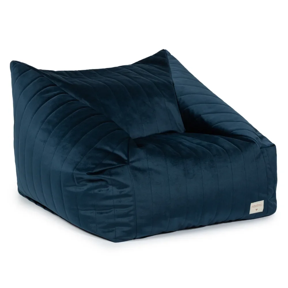 "Nobodinoz Beanbag "Chelsea" velvet midnight blue image"