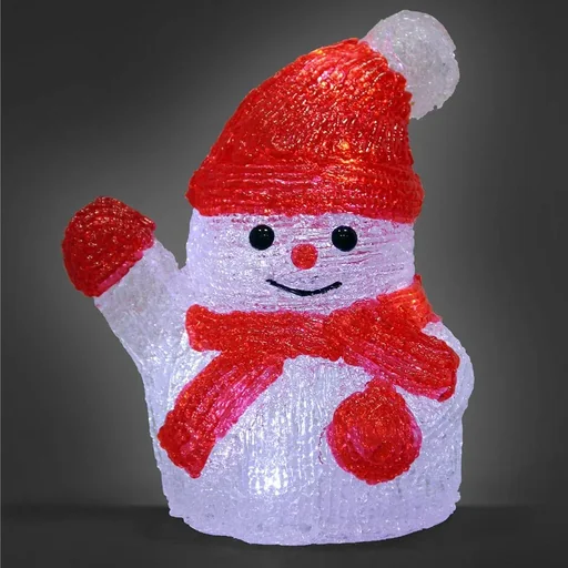 "Christmas Snowman LED Figure - on batteries - 15x11x18-5Cm image"