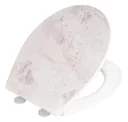 Premium toilet seat White Marble with relief, made of antibacterial Duroplast, with soft-close mechanism