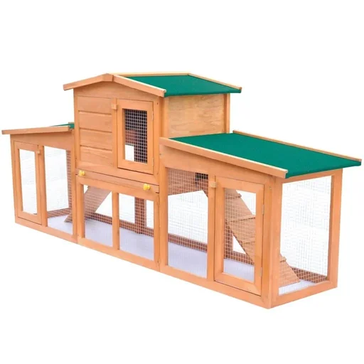 "Outdoor rabbit hutch with roofs large wood image"
