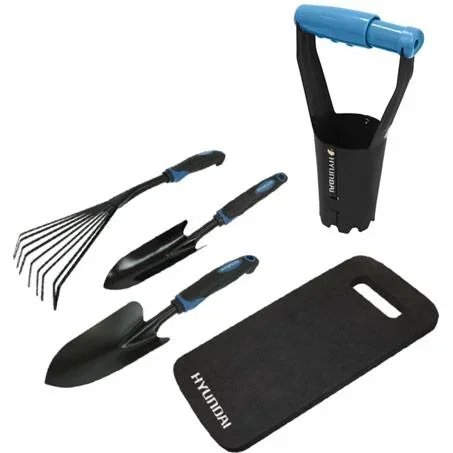 "5-piece garden tool set with onion planter image"