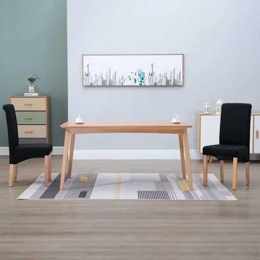 "Dining room chairs 2 in black fabric image"