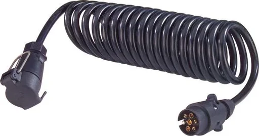 "Spiral connection cable, 3.5 m with plug and coupling socket image"