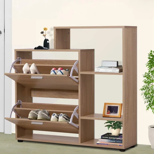 "Shoe tipper shoe cabinet shoe rack shoe chest storage cabinet 2 flaps 20 shoes image"