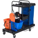 Cleaning trolley with 4 smooth-running wheels