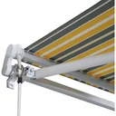 Garden awning with folding arm